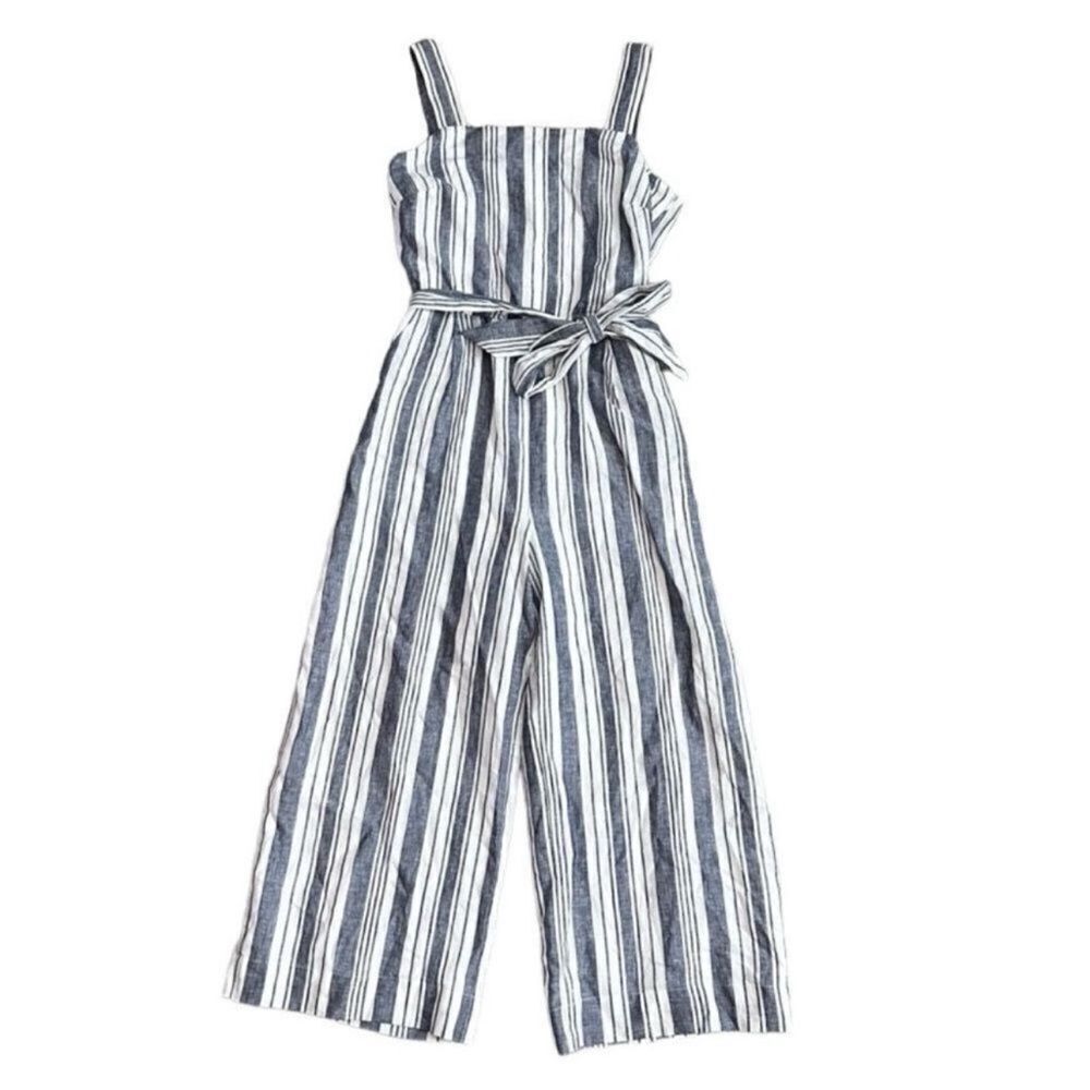 Charter Club Nautical Linen Blend Belted Jumpsuit Size 8 - Picture 9 of 14